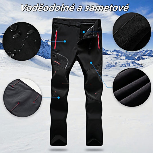 [43 % sleva] [S-5XL] Nové pánské neformální nepromokavé outdoorové teplé podzimní a zimní kalhoty-3831438