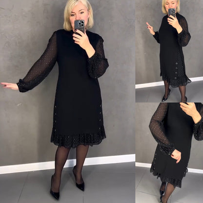 💖💖【S-5XL】🍁🍂Nový styl podzim a zima elegantní podzimní a zimní šaty  3822182