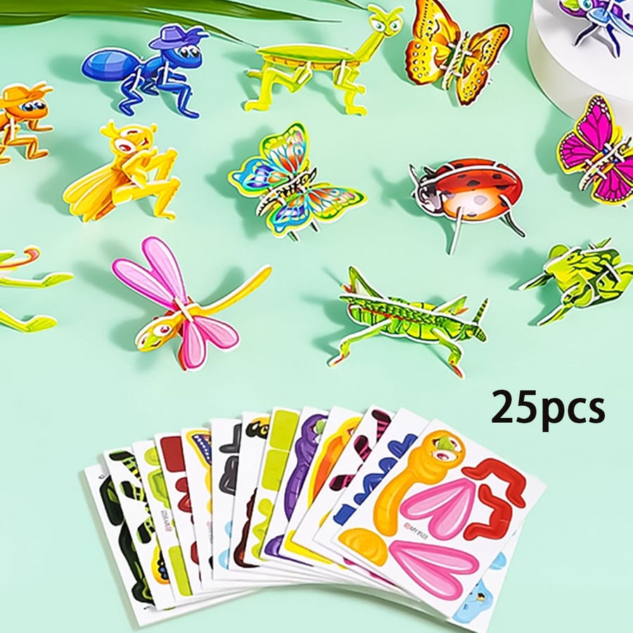 🦋✈️🎄Ručně vyráběné puzzle DIY hračky - kreslené 3D trojrozměrné puzzle   3809292