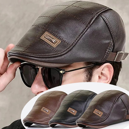 🧢🔥Pánský vintage kožený baret  3756372