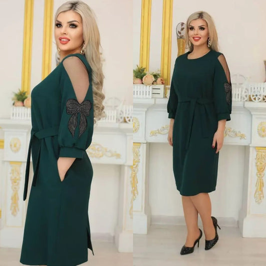 🌈💐【S-5XL】 Nové teplé a stylové jednobarevné šaty-3849240