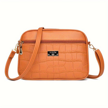 👜🔥Módní embosovaná dámská crossbody kabelka s krokodýlem  3840673