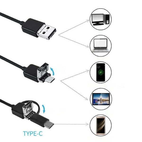 (Typ-c, USB, Micro USB) endoskop tři v jednom 【1M】【3.5M】【5M】  3844030