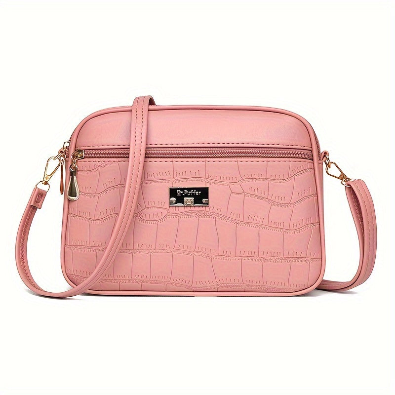 👜🔥Módní embosovaná dámská crossbody kabelka s krokodýlem  3840673